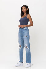 high rise straight leg jeans for women